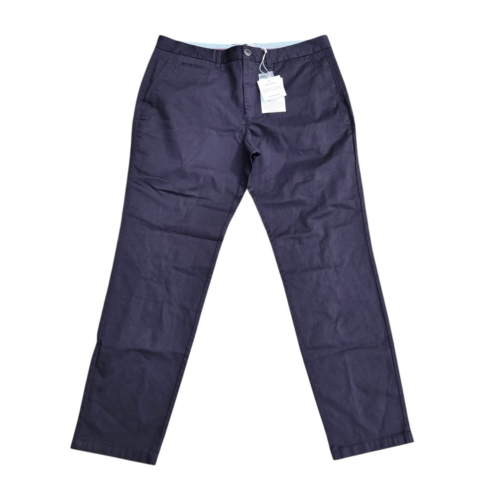 NWT Perk Feel Good Chinos Pants Men's 38x32 Ink Blue Slim-Fit Stretch